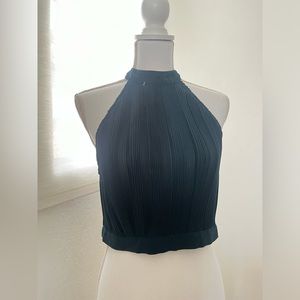 Missguided (size 8) cropped blouse with open back/turquoise